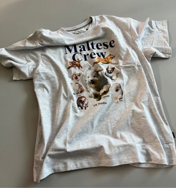 ◆Wai Kei◆ Dog is love Maltese toy short sleeve t-shirt nav MUSINSA | WAI KEI Dog is love maltese toy short sleeve t
