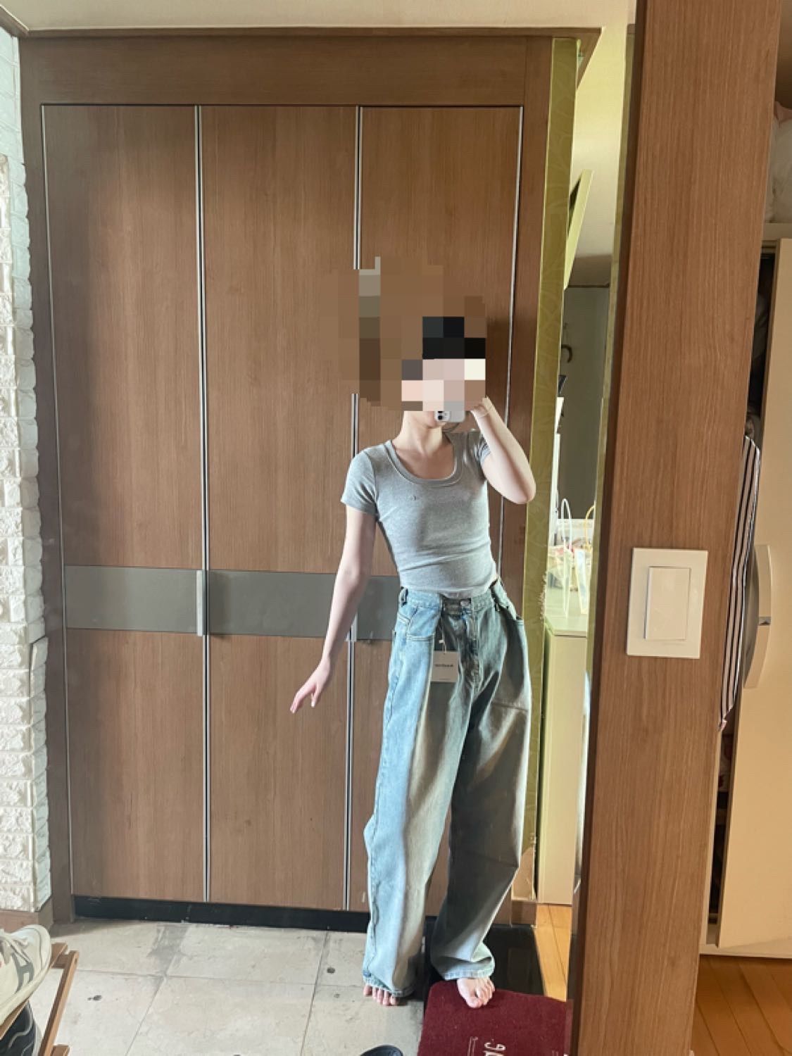MUSINSA | AVANDRESS BUCKLE WIDE DENIM PANTS WASHING GRAY