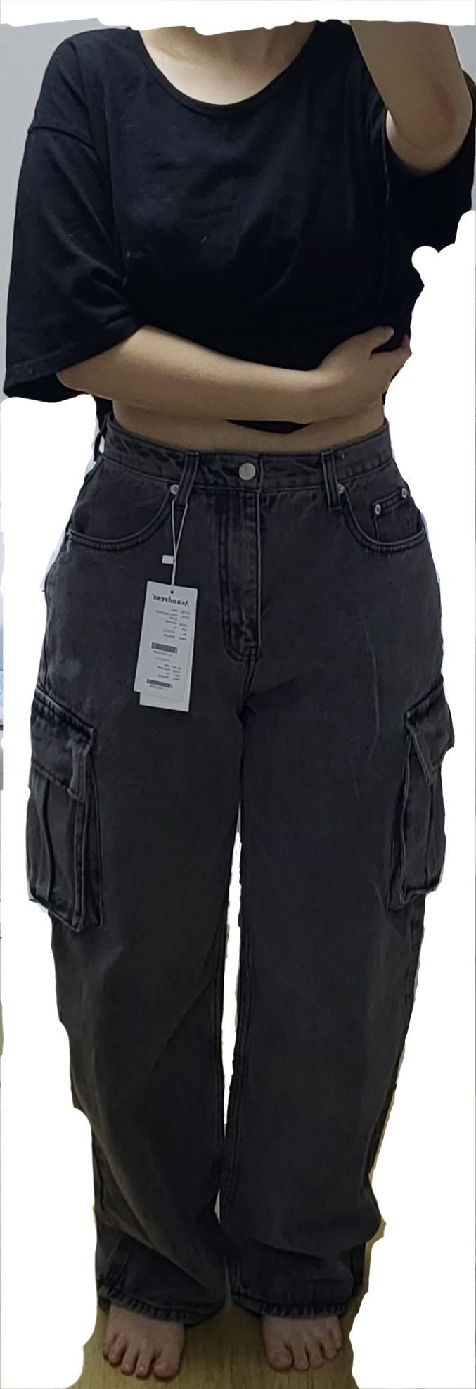 デニム・ジーパン AVANDRESS Snow cargo Denim BLACK MUSINSA | AVANDRESS Snow cargo Denim BLACK