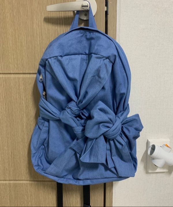 MUSINSA公式 | IUGAMAKARAS Knotted Backpack (Denim-Sky Blue)