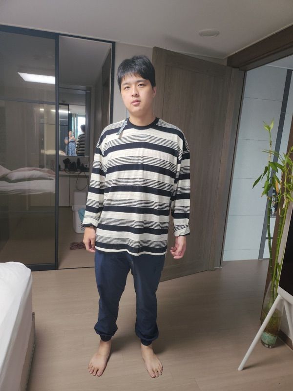 MUSINSA | PARTIMENTO Slub Multi Stripe Long Sleeve Black
