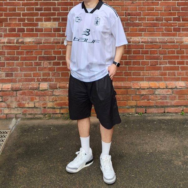 MUSINSA | BAUF B Soccer Uniform Short Sleeve T-Shirt [White]