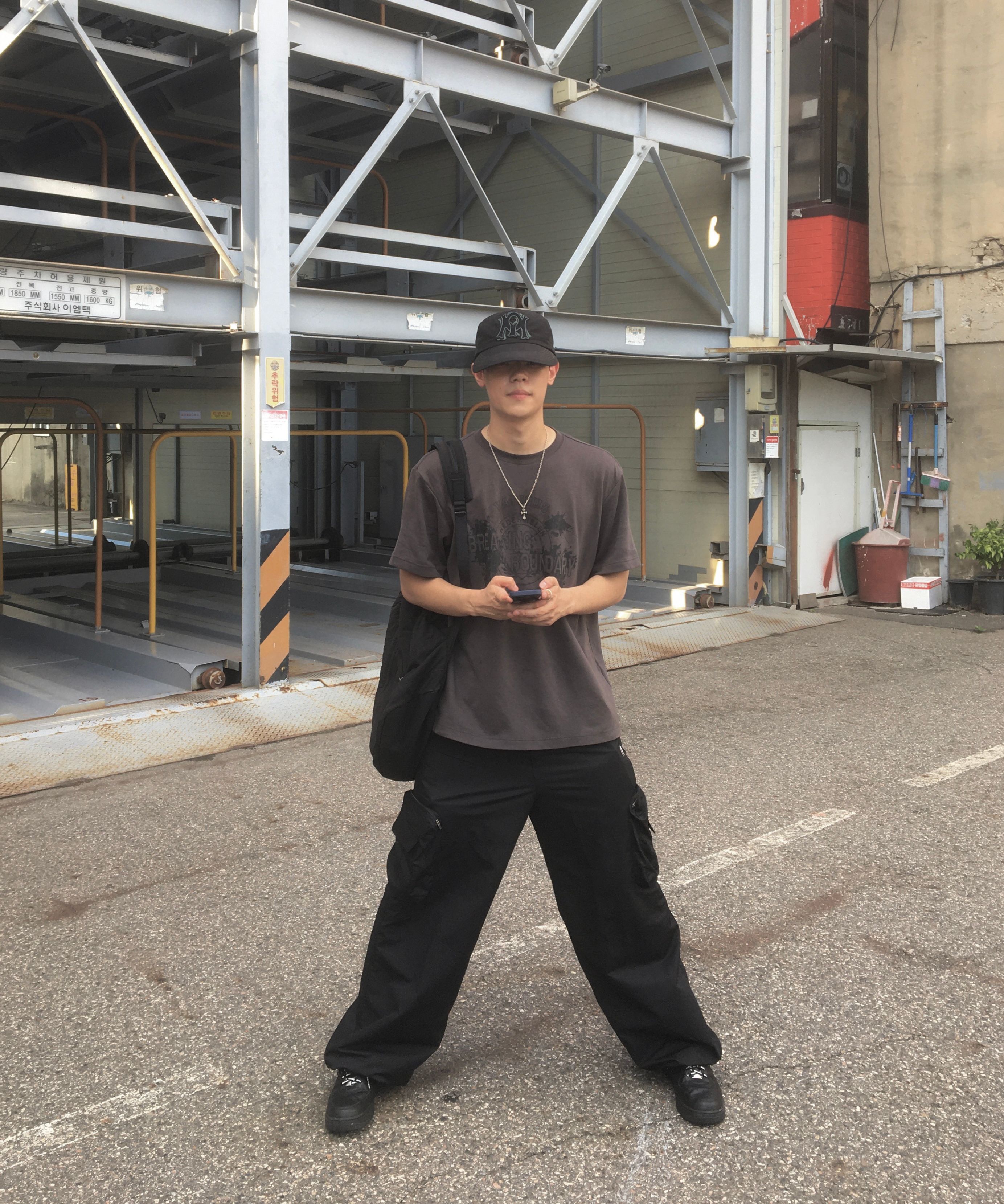 MUSINSA | AAKAM Taped Cargo Pants (Dark Green)