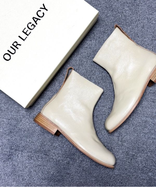 靴 OUR LEGACY shaft boots White Our Legacy - Work Boot White Leather