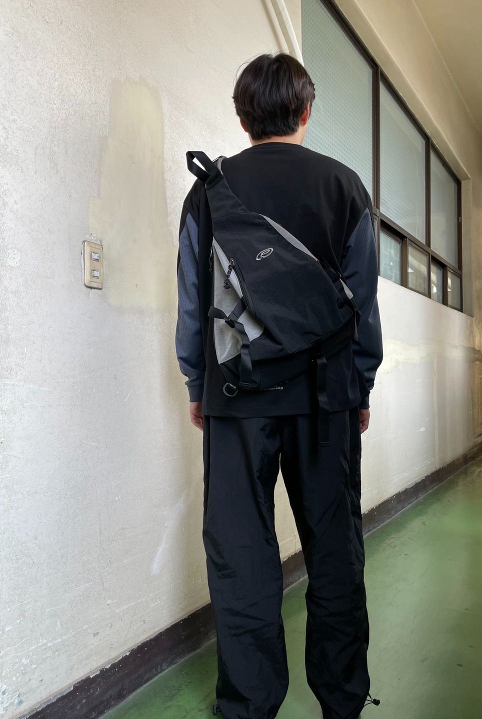 MUSINSA | PIECEMAKER EX NYLON SLING BAG (BLACK)