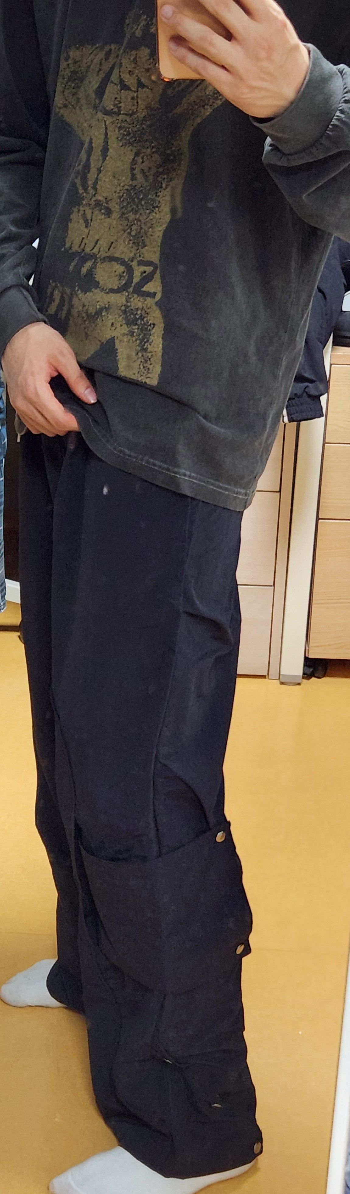 MUSINSA | FLAREUP E94 Cut-out Layered Pants (FU-228_Black)