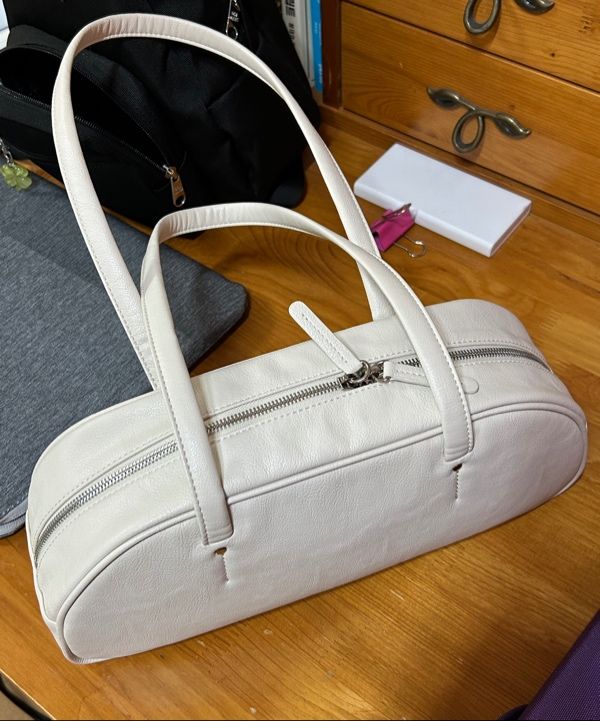 MUSINSA | SOMEWHEREBUTTER baguette bag - sand beige