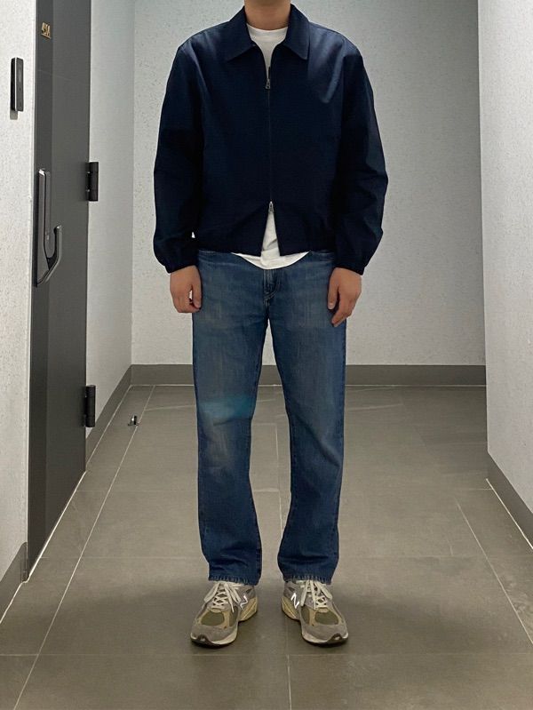MUSINSA | MUSINSA STANDARD Cotton minimal blouson jacket [navy]