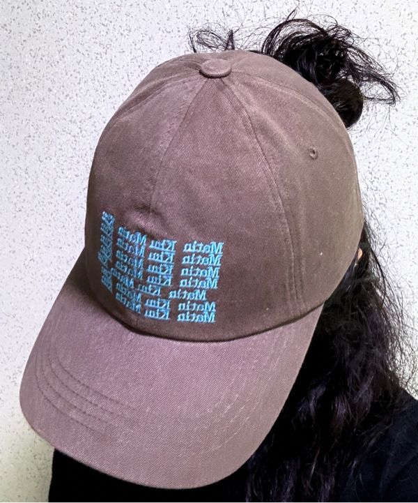 MUSINSA | MATIN KIM LETTERING BALL CAP IN BROWN