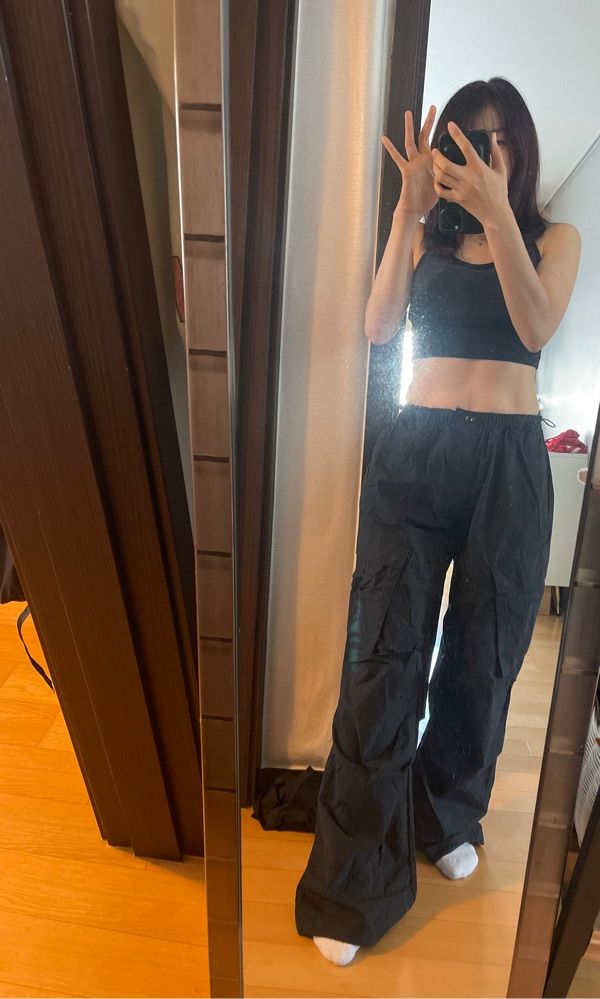 MUSINSA | ASIF CALIE PARACHUTE CARGO PANTS BLACK