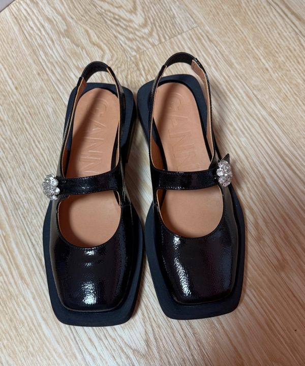 MUSINSA | GANNI Mary Jane Sling Bag Shoes - Black / S2015099