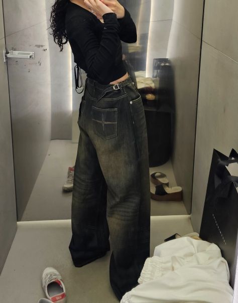★BADBLOOD★ 0097 Daddy Exhaust Coating Jeans Dark Rust MUSINSA | BADBLOOD 0097 Daddy Baggy Coated Jeans - Dark Rust