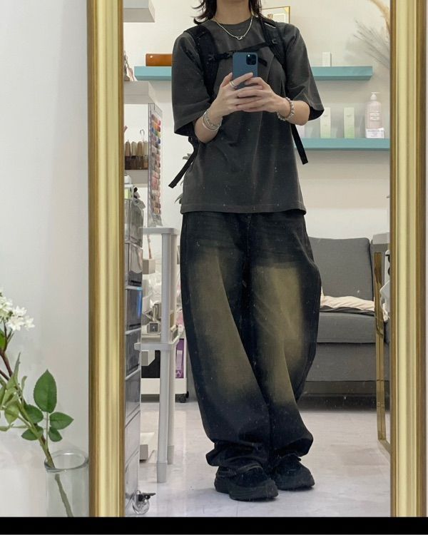 ◆BADBLOOD◆ 0097 Daddy Exhaust Coating Jeans Dark Rust w-dn MUSINSA | BADBLOOD 0097 Daddy Baggy Coated Jeans - Dark Rust