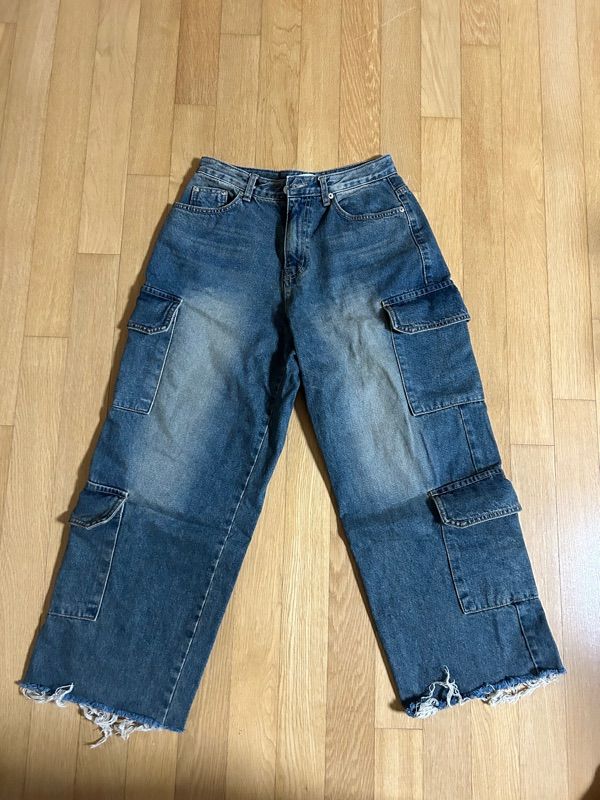 MUSINSA公式 | ROCKCAKE Double Cargo Jeans - Vintage Yellow