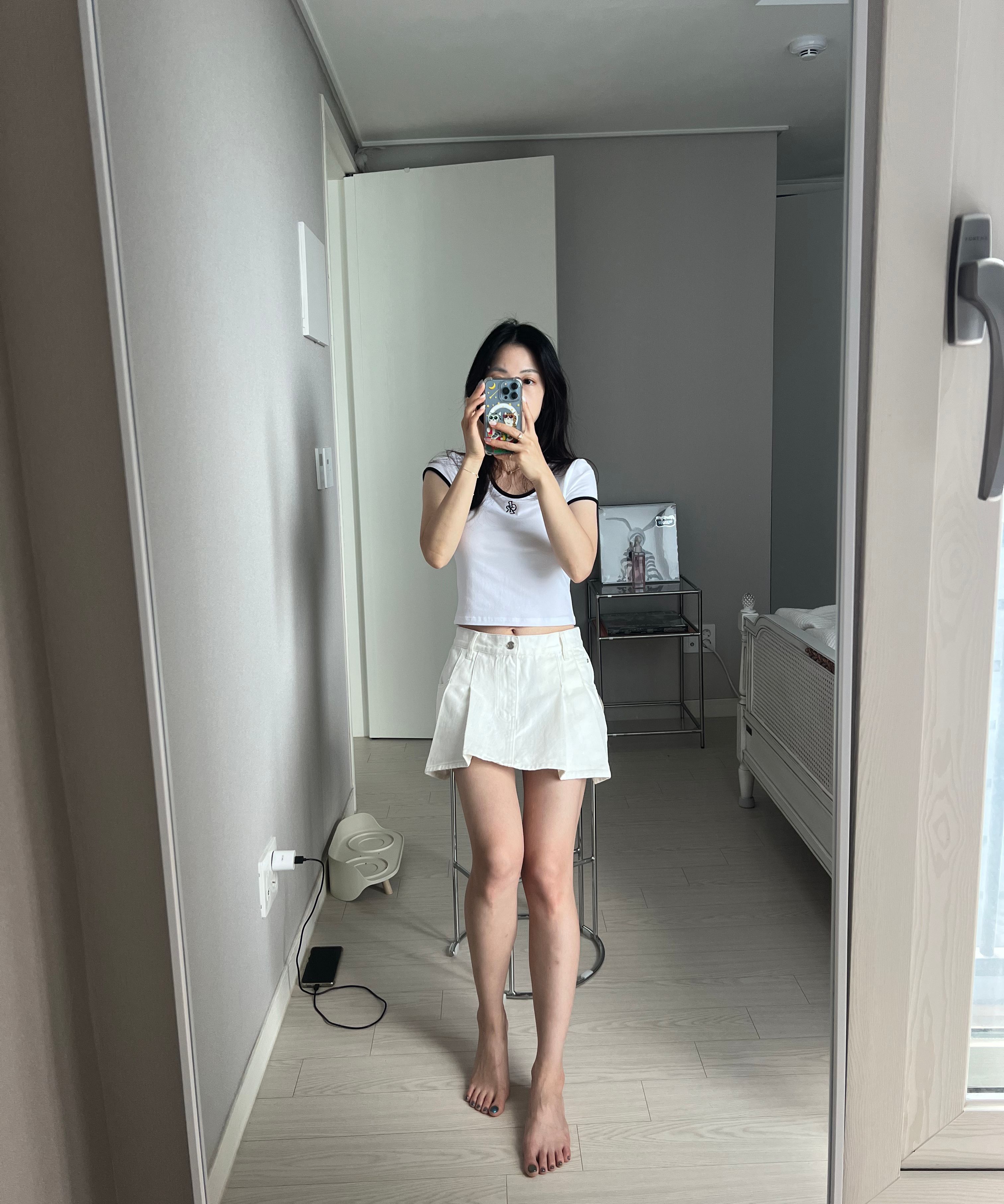 MUSINSA | GROVE Mode Denim Skirt IVORY