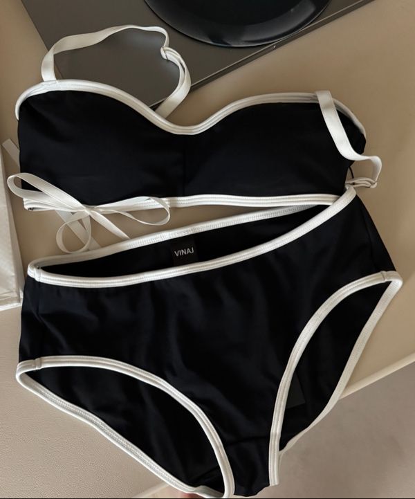 【VINAJ】Ribbon Line Heart Bikini Bra ★ Ribbon Line Heart Bikini Bra (Black) - VINAJ | 60% - Asian