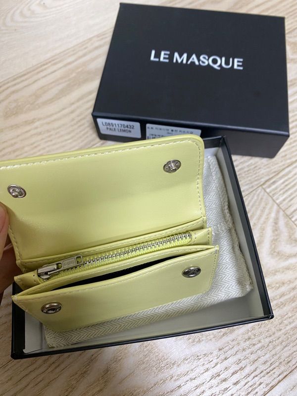MUSINSA | LEMASQUE Dot 3-stage accordion coin card wallet Pale Lemon