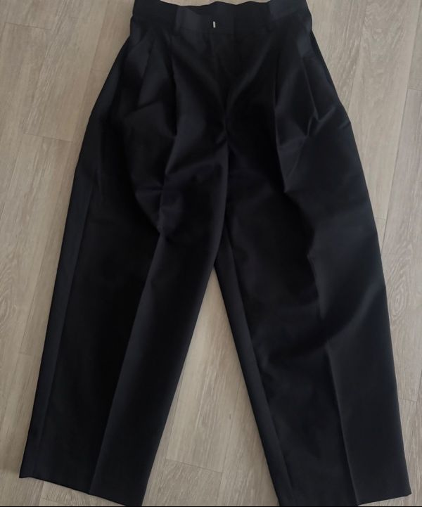 MUSINSA | NONBLANK Double Pintuck Wide Slacks_BLACK