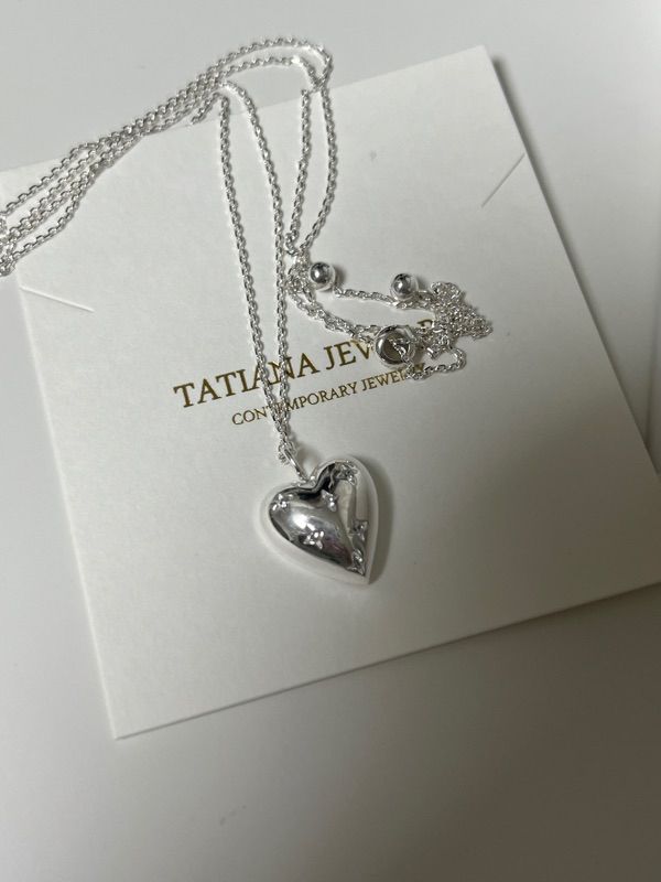 ☆TATIANA☆ Silver 925 Twinkle Heart Necklace NZ2113 MUSINSA公式 | TATIANA (Silver 925) Twinkle Heart Necklace NZ2113