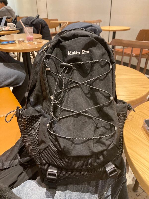 【♡】MatinKim BACK PACK IN BLACK MUSINSA | MATIN KIM STRING UTILITY BACK PACK IN BLACK