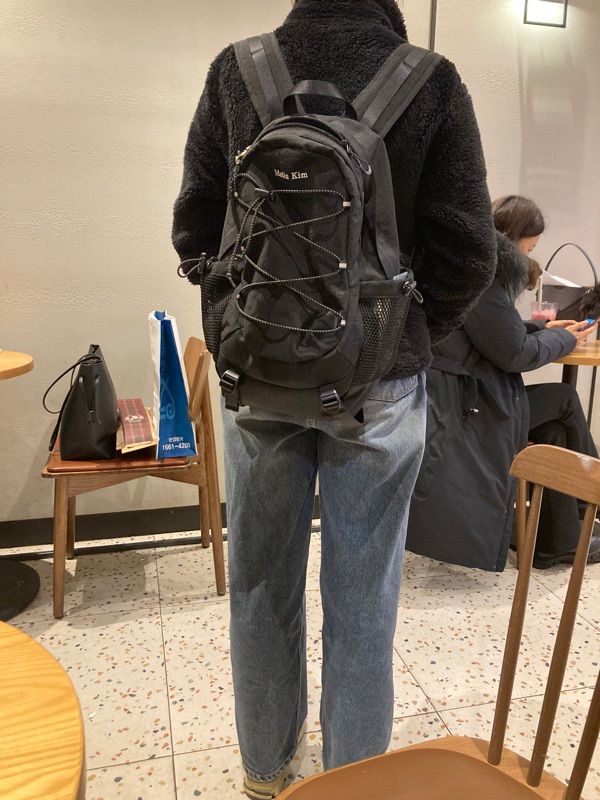 MUSINSA | MATIN KIM STRING UTILITY BACK PACK IN BLACK