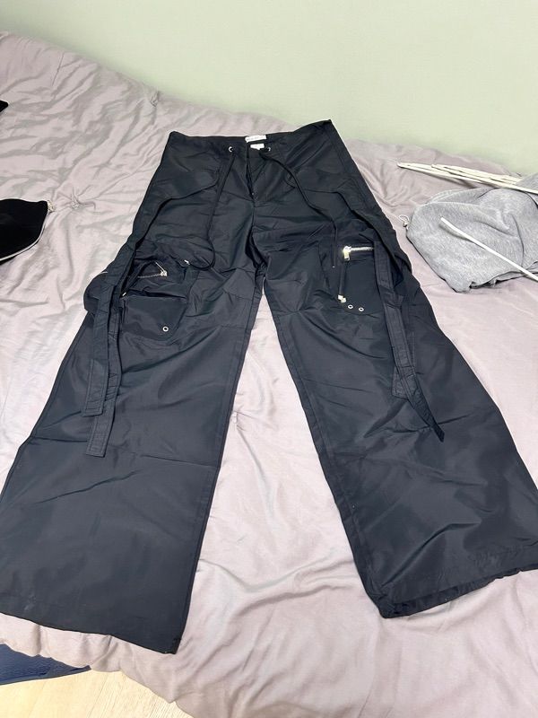 MUSINSA | NACHE CONVEX TIE CARGO PANTS (UNISEX) BLACK