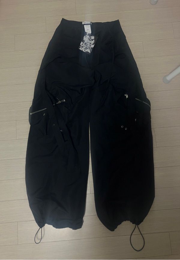 MUSINSA | NACHE CONVEX TIE CARGO PANTS (UNISEX) BLACK