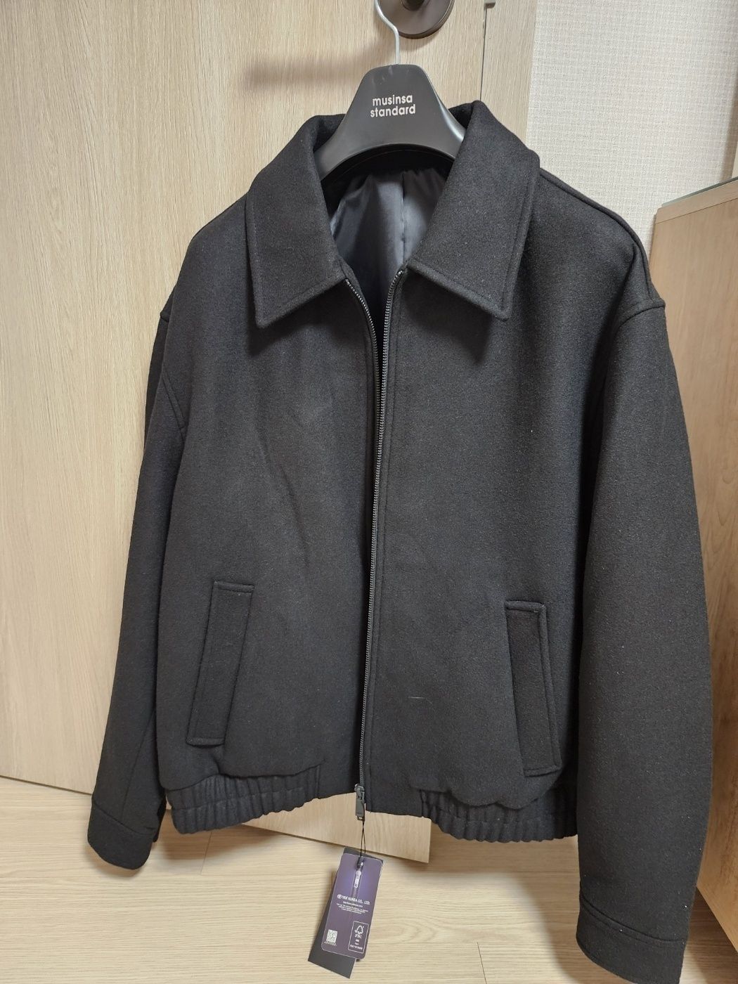 MUSINSA公式 | MUSINSA STANDARD Wool blend minimal blouson jacket