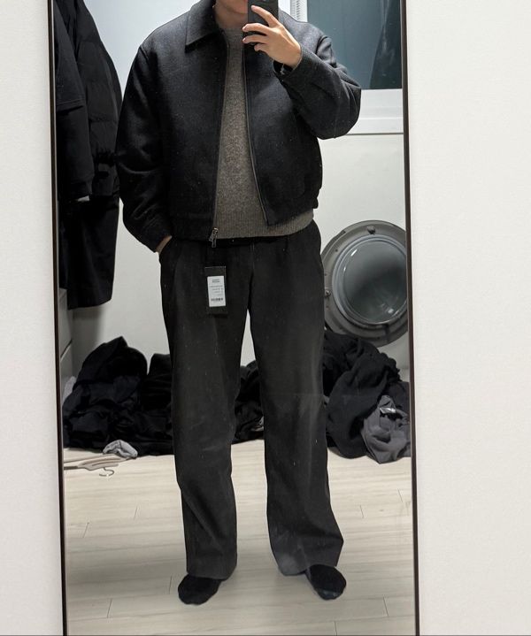 MUSINSA公式 | MUSINSA STANDARD Wool blend minimal blouson jacket