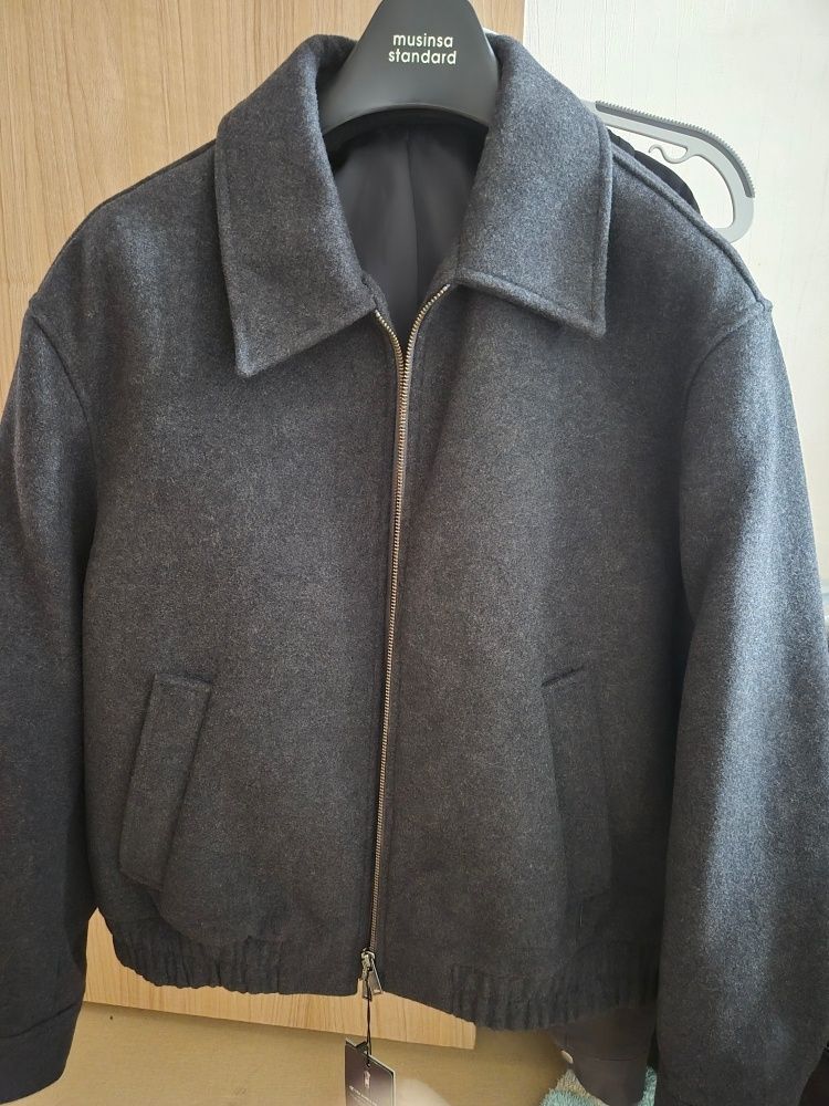 MUSINSA | MUSINSA STANDARD Wool blend minimal blouson jacket