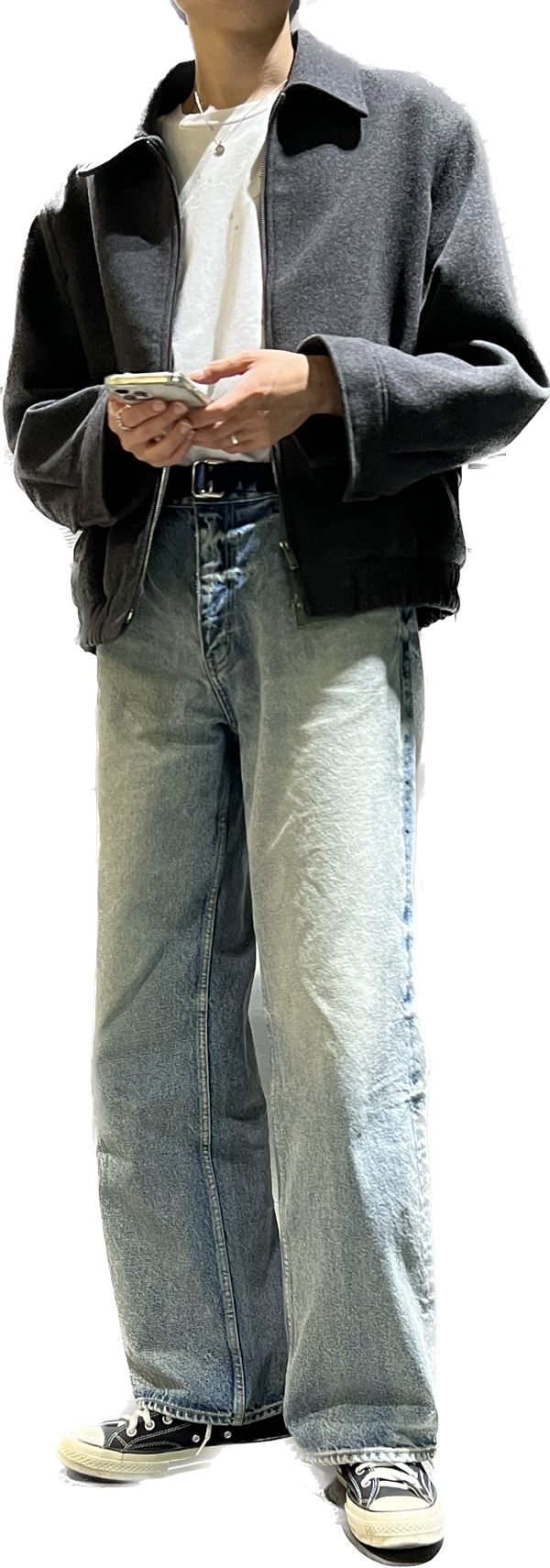 MUSINSA | MUSINSA STANDARD Wool blend minimal blouson jacket