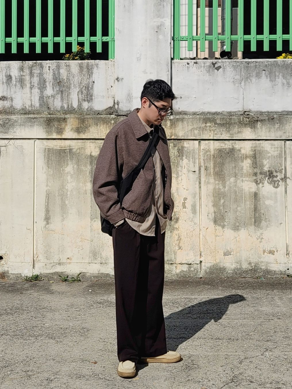 MUSINSA | MUSINSA STANDARD Wool blend minimal blouson jacket