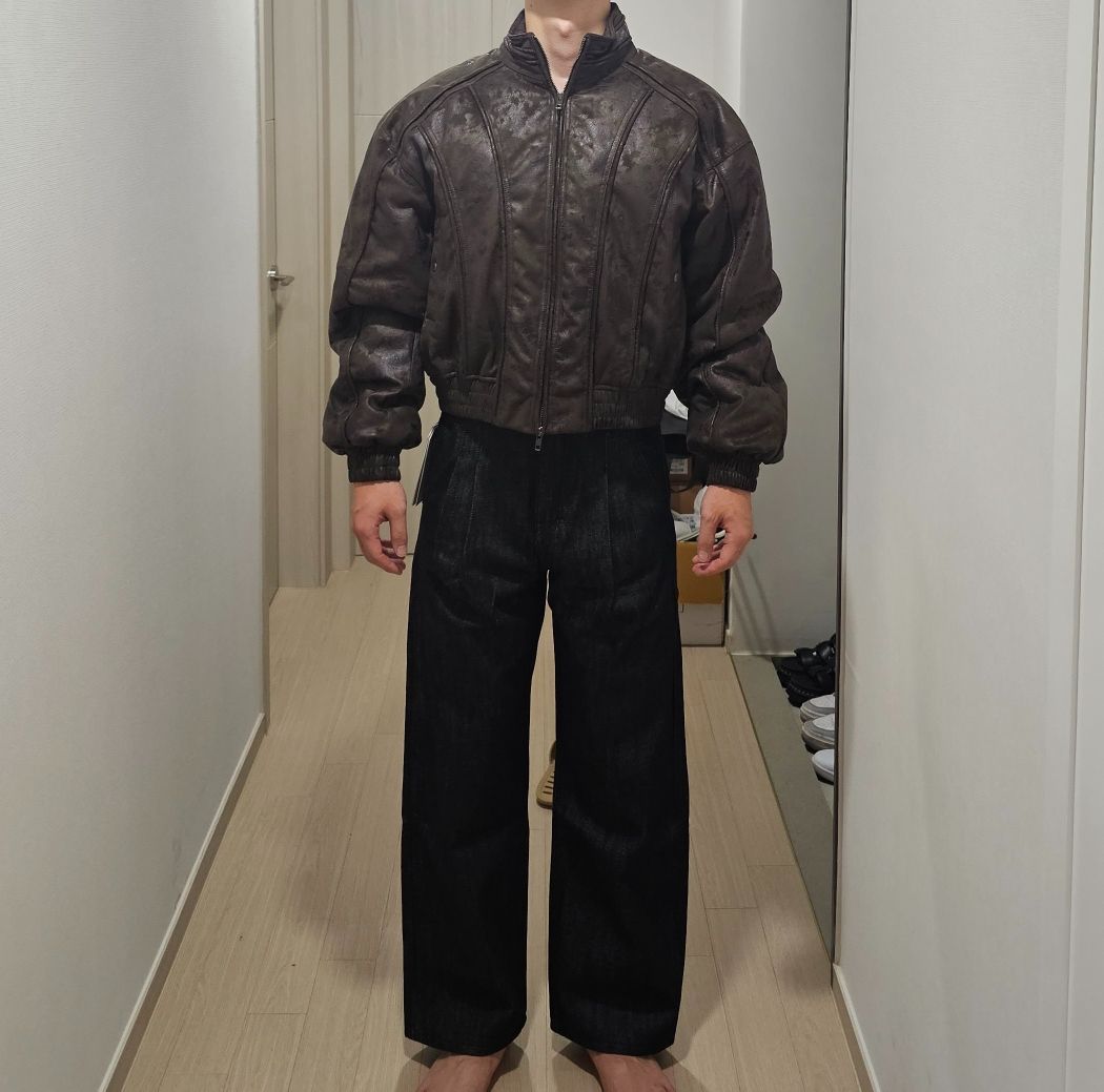 MUSINSA | LMOOD Bulky Cropped Bomber Jacket Black