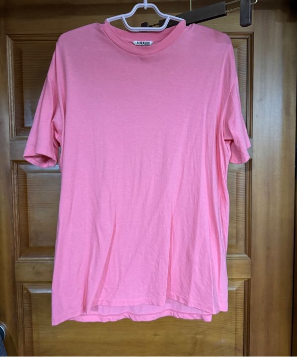MUSINSA公式 | AURALEE シームレスクルーネック半袖Tシャツ - ピンク
