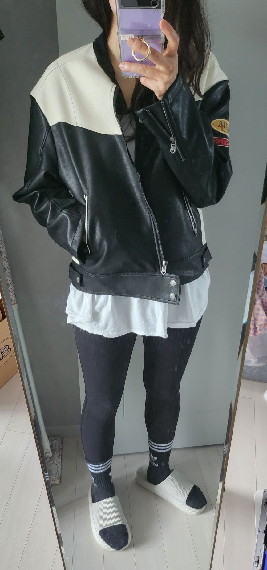 MUSINSA | BITTERCELLS Vintage Racing Leather Jacket (Crop