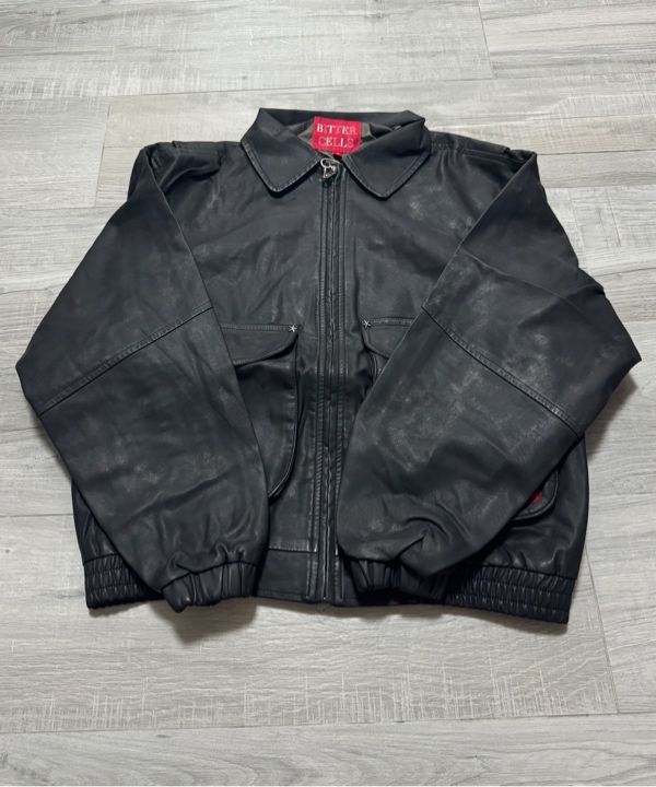 MUSINSA | BITTERCELLS Star Leather Jacket (Washed) (Over Fit