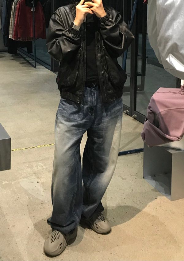 MUSINSA | BITTERCELLS Star Leather Jacket (Washed) (Over Fit