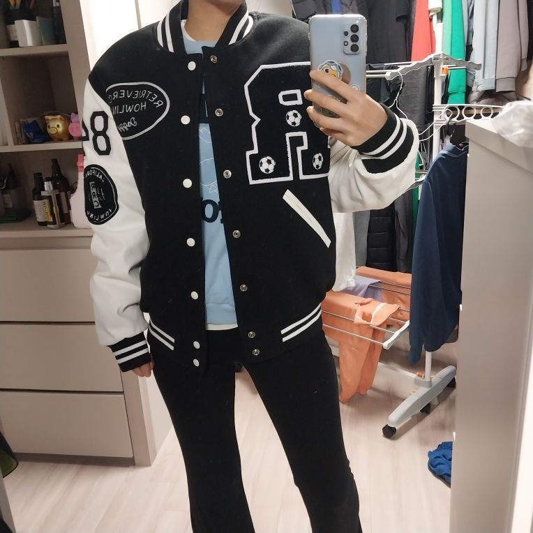 MUSINSA公式 | RETRIEVER CLUB BIG R SOCCER VARSITY JACKET