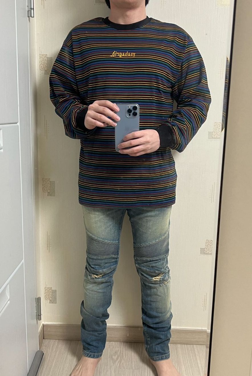 【mahagrid】23FW★ GOTHIC ARCH LOGO STRIPED LS TEE GOTHIC ARCH LOGO STRIPED LS TEE - mahagrid | 60% - Asian