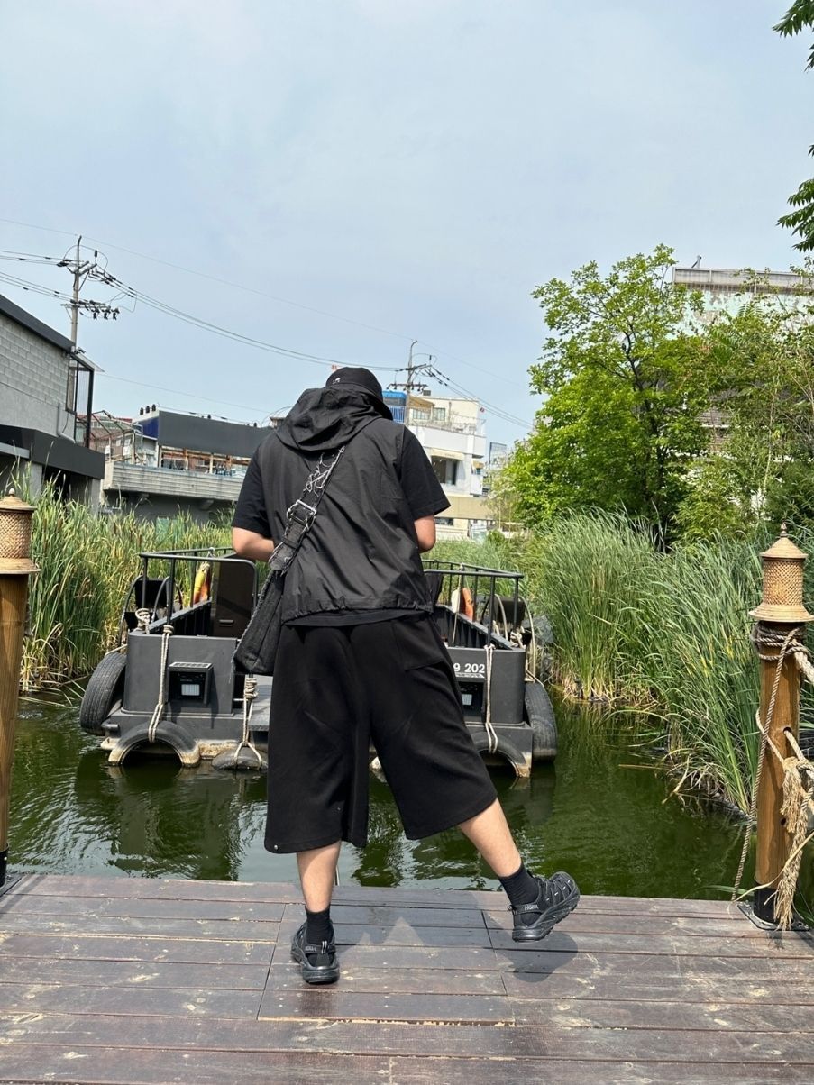 MUSINSA公式 | FALLETT Grunge Cross Big Bag Indigo