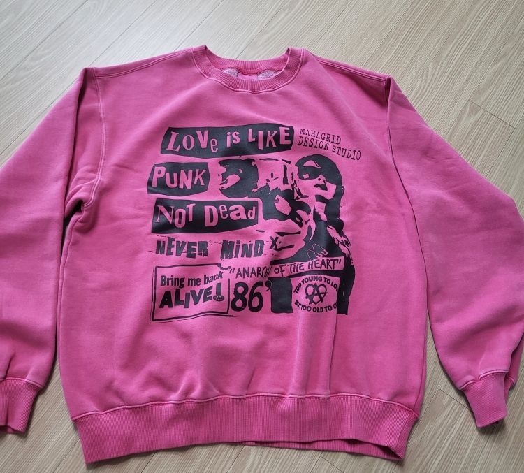 MUSINSA | MAHAGRID LOVE PUNK PIGMENT SWEATSHIRT_4colors