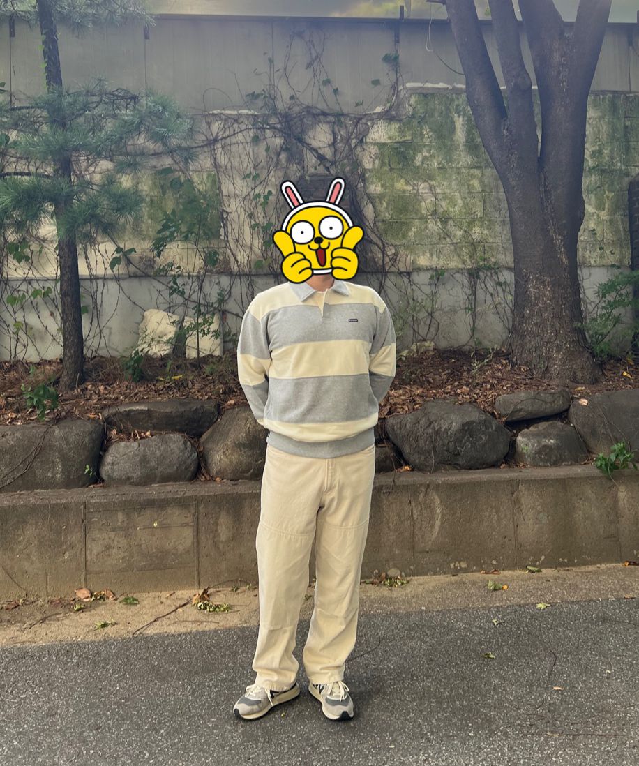 MUSINSA | COVERNAT Stripe Rugby Sweatshirt Blue