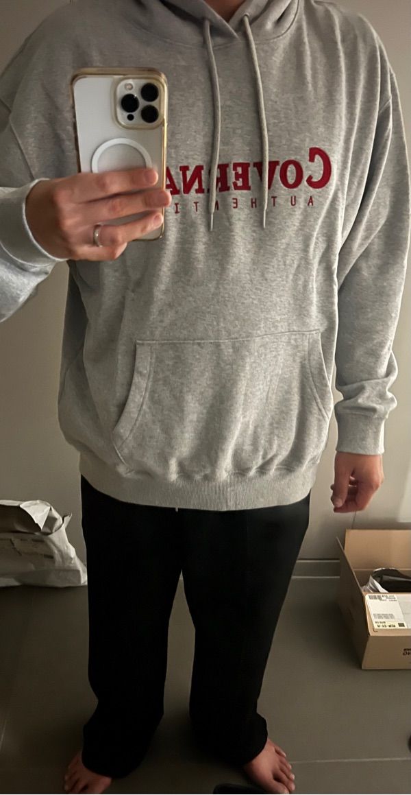 MUSINSA | COVERNAT authentic logo hoodie melange gray