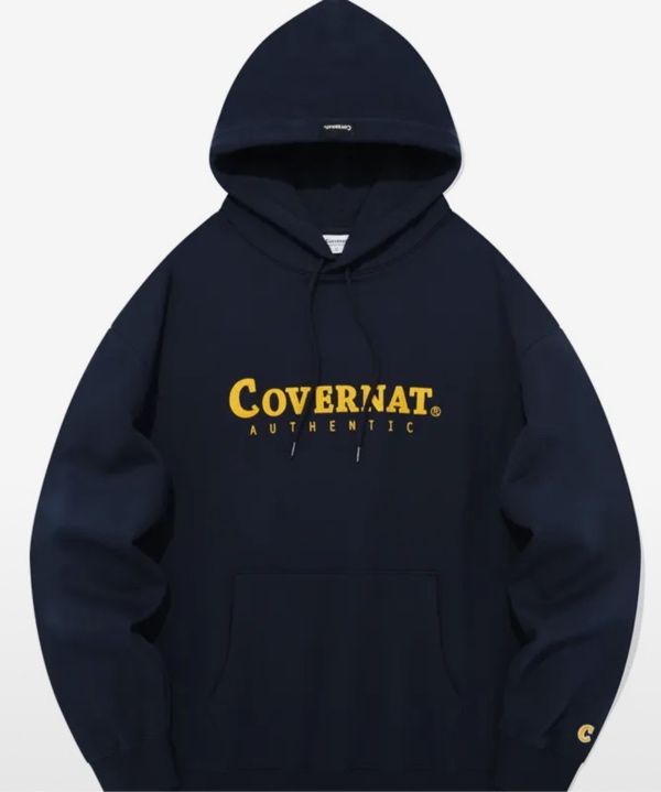 MUSINSA | COVERNAT authentic logo hoodie dark navy
