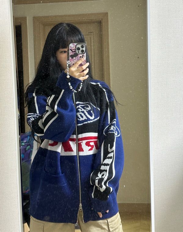 musinsa ニット critic racing zip-up knit MUSINSA | CRITIC RACING ZIP-UP KNIT NAVY