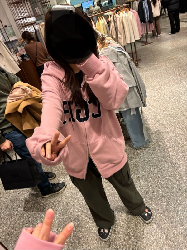MUSINSA公式 | Codegraphy CGP Arch Logo Hoodie Zip-up_Indie Pink