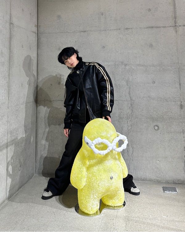 ジャケット・アウター SUPERSUB Leather Jumper musinsa MUSINSA | SUPERSUB Vintage Track Biker Leather Jumper - Black