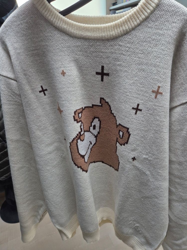MUSINSA | LMC BEAR KNIT SWEATER heather gray