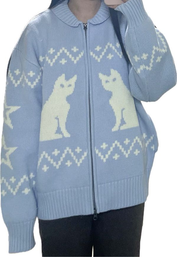 MUSINSA | CAVISH CATS ZIP UP CARDIGAN IVORY(CV2DFUK680A)