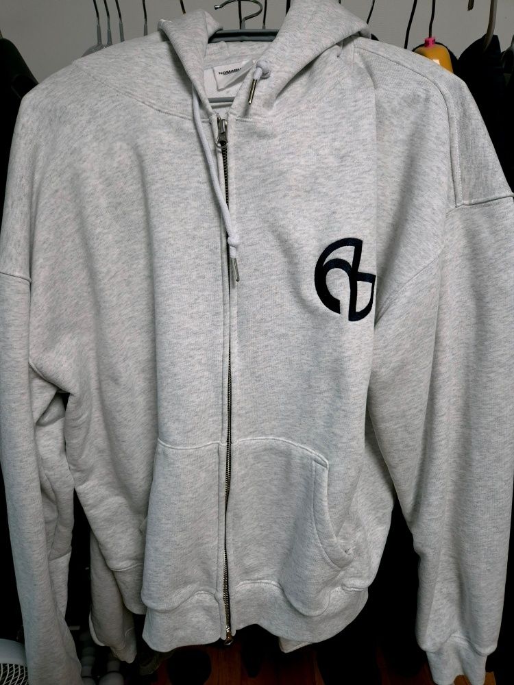 ◆NOMANUAL◆ SYMBOL LOGO HOODED ZIPUP WHITE MELANGE MUSINSA | NOMANUAL SYMBOL LOGO HOODED ZIP-UP - WHITE MELANGE